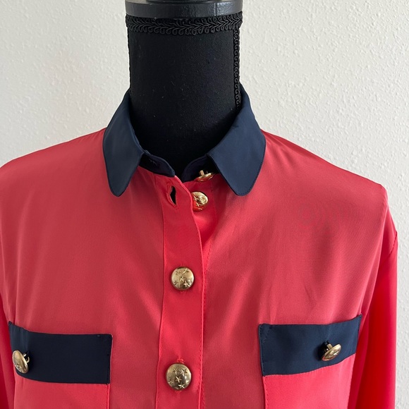 Vintage NWOT Therese Baumaire Paris buttoned blouse top pit to pit 20.5” - Picture 8 of 13